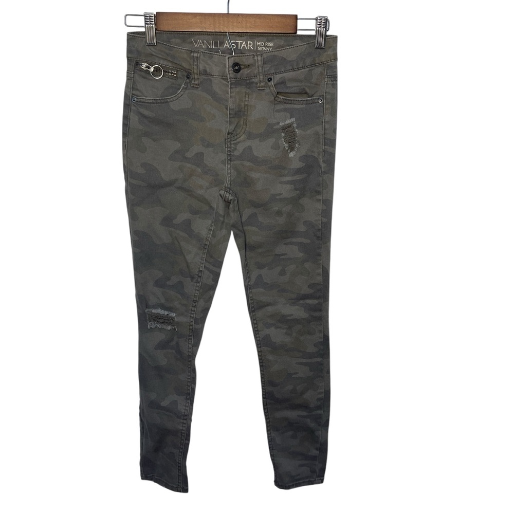 Vanilla Star Camo mid rise Skinny Jeans size 5 24